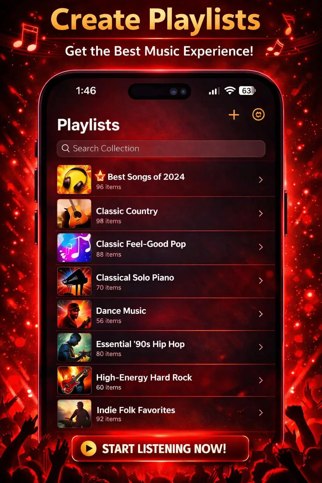 create playlist for your music in Demus APK for Andriod